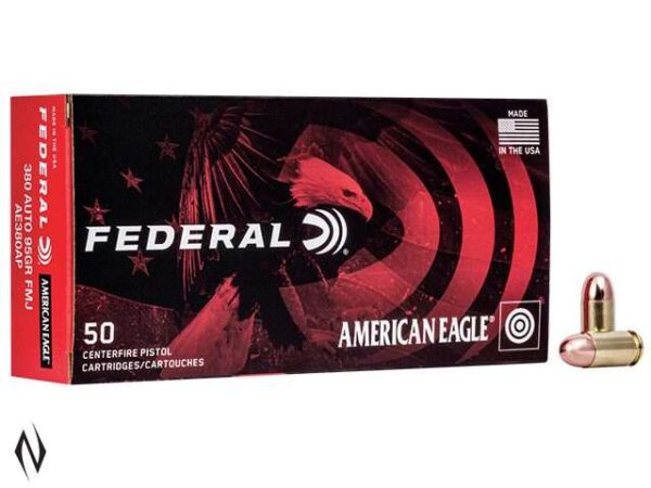 FEDERAL 380 AUTO 95GR FMJ AMERICAN EAGLE 50rnds