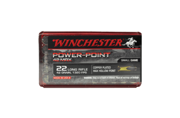 WINCHESTER POWER POINT MAX 22LR 42GR HP COPPER PLATED (50 ROUNDS)