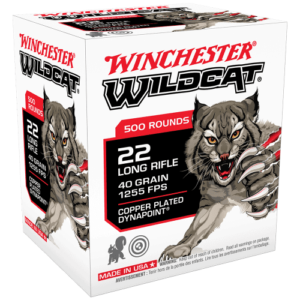 WINCHESTER WILDCAT 22LR 40GR COPPER PLATED SOLID (500 RDS)